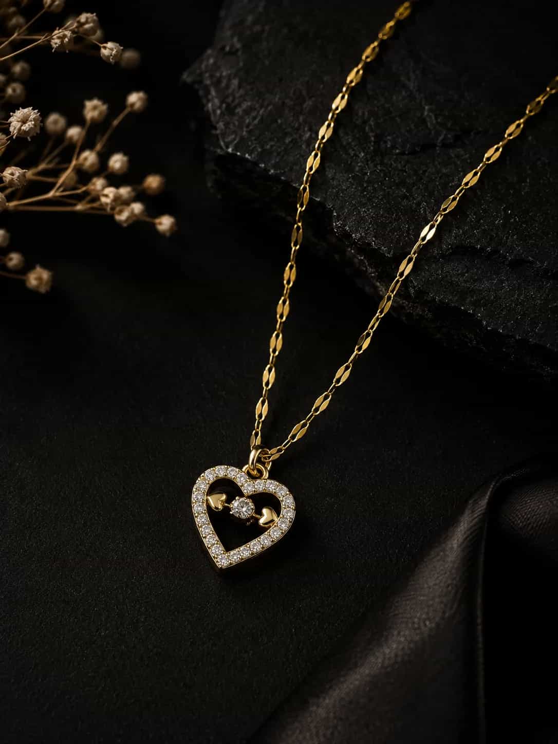 Crystal Heart Pendant Necklace