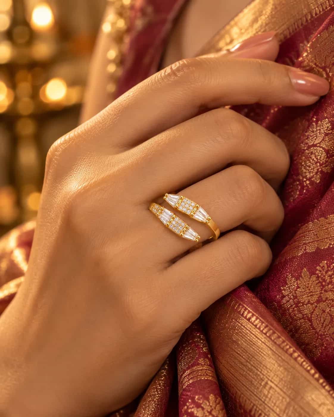 Golden Geometric Crystal Ring